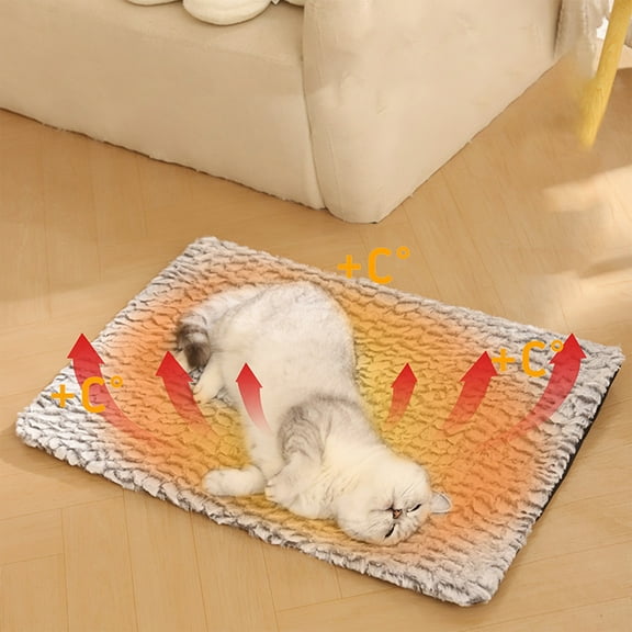 AuroraX Washable Cat Bed Self Heating Small Cute Cat Bed Cozy Soft Anti-Slip Warm Plush Mat for Indoor Cats Kittens and Small Dogs(Coffee)