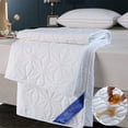 thumbnail image 1 of AuroraX Waterproof Mattress Pad Queen Cotton Soft Quilted Solid Mattress Protectors Machine Washable Breathable Comfort Bed Cover for Dorm Bedroom,White, 1 of 6