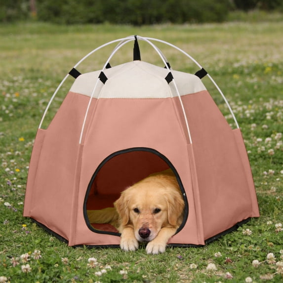 AuroraX Waterproof Pet Tent Camping Portable Folding Pet Tent Tear Resistant Lightweight Easy to Clean Quick Setup Pet Travel Tent Accessories Brown