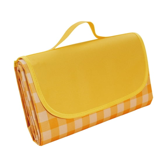 AuroraX Waterproof & Sandproof Gingham Picnic Blanket Foldable 60" x 30" Portable Outdoor Picnic Blanket Tote Cute Lightweight Machine Washable Oxford Beach Mat for Camping Grass Park Travel Sand