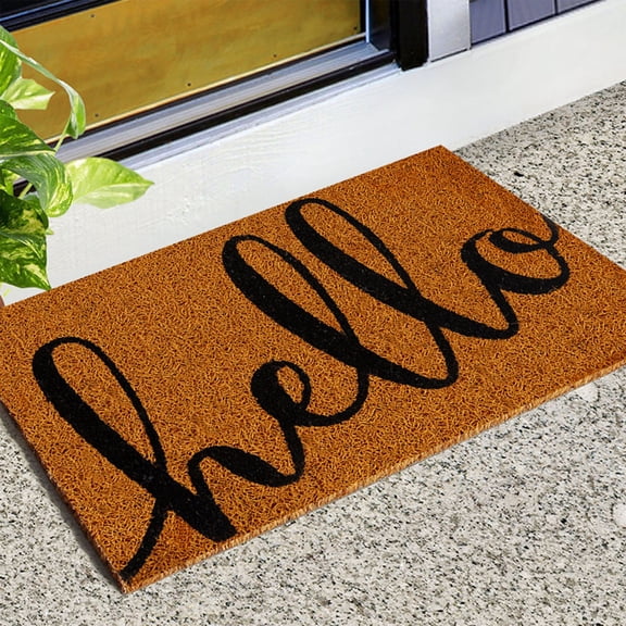 AuroraX Welcome Door Mat for Outside with Writings Greetings Non-Slip Doorway Summer Waterproof Door Rugs for Entryway,16x24 inch