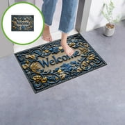 AuroraX Welcome Mats for Outside with Writings Rubber Non Slip Waterproof Entry Summer Floormat,Oudoor Various Sizes