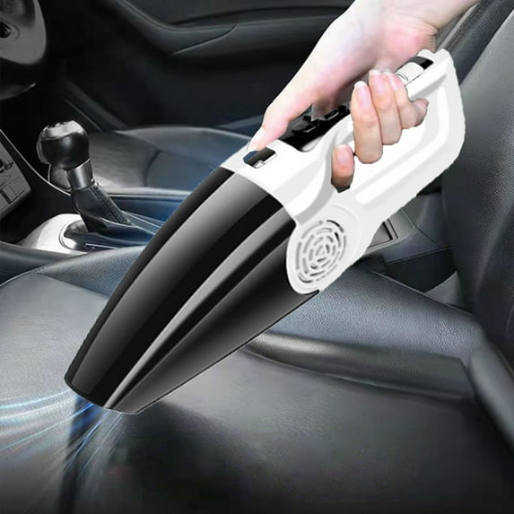 AuroraX Wet and Dry Car Vacuum Mop 3000pa Household Vacuum Cleaner with Crevice Tool Lightweight Portable Powerful Bagless Vac Gift for Home Car(White)