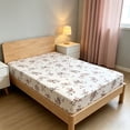 thumbnail image 1 of AuroraX White Bed Sheets Queen Size Fitted Sheets Cooling,Floral Patterned Deep Pockets Sold Separately Double Bed Sheet for Summer, 1 of 7