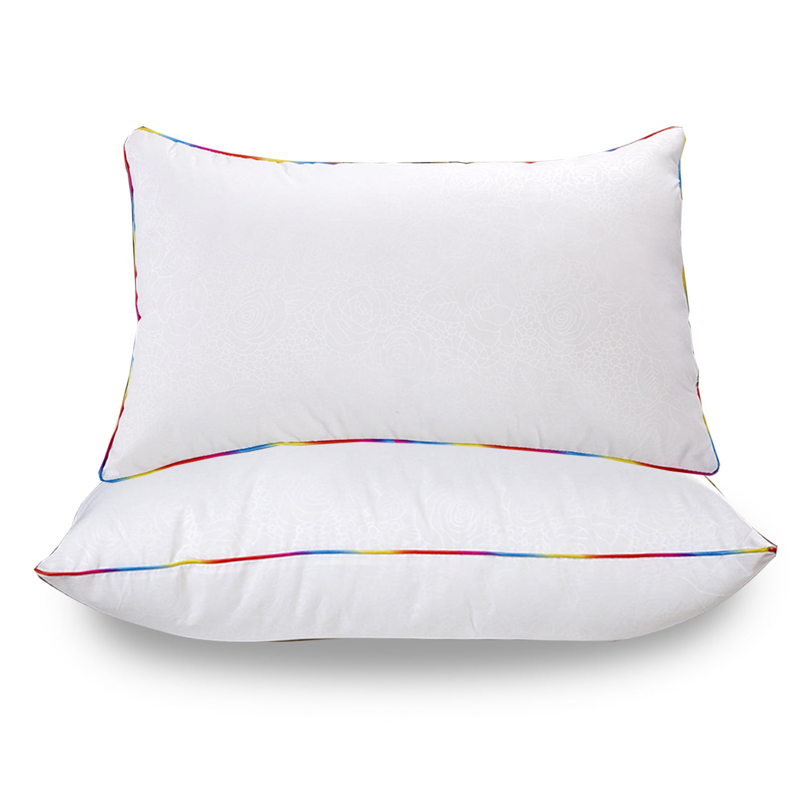 AuroraX White Decorative Bed Pillow Medium Soft Cooling Single Huge Overfilled Queen Bed Pillow for Side and Back Sleep Standard Bed Pillow Decor Gift for Mom