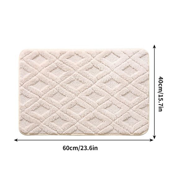 AuroraX White Diatomaceous Earth Bath Mat Bathroom Rugs Non Slip Absorbent,Plush Single Quick Drying Machine Washable Shower Rugs for Bathroom Extra Soft Bath Mats for Tub