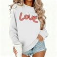 thumbnail image 1 of AuroraX White Long Sleeve Tops for Women,Oversized Long Sleeve Crewneck Graphic Sweatshirt for Women Valentines Cotton Holiday Pullover, 1 of 5