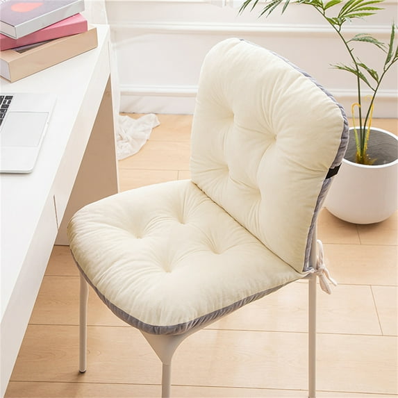 AuroraX White Mid Back Office Chair Cushion Soft Comfort Warm Cozy Seat Cushion for Office and Desk Chair Support Back Pillow for Tailbone Sciatica Back Pain Relief