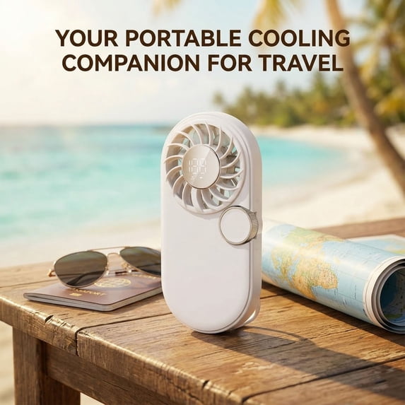 AuroraX White Portable Pocket Fan Rechargeable Mini Handheld Fan Rechargeable Quiet Lightweight Battery Operated Fans for Wedding Guests