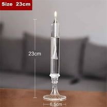 AuroraX White Valentine'S Day Refillable Glass Oil Lamp Candlestick Romantic Taper Candle Look Liquid Candle Elegant Stemmed Glass Centerpiece Gift