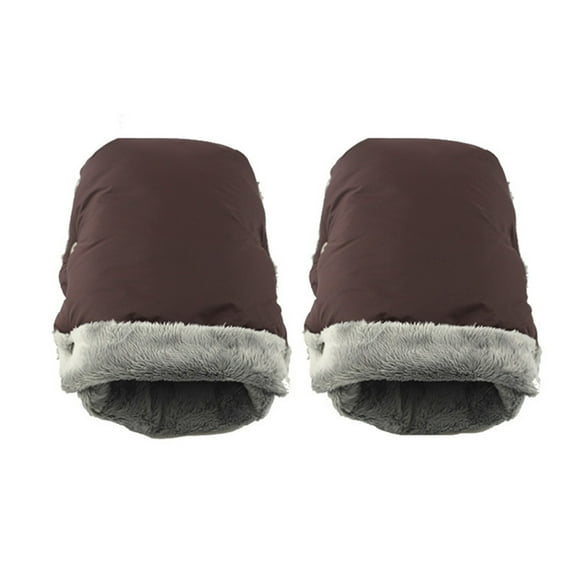 AuroraX Winter Stroller Hand Warmer Gloves, Thick Fleece Lined Waterproof Muff for Parents Pushing Baby Stroller Coffee