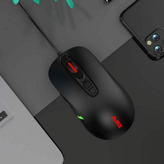 AuroraX Wired Computer Mouse Gaming Mouse Adjustable DPI Programmable Buttons Ergonomic High Precision Sensor Black PC Peripherals