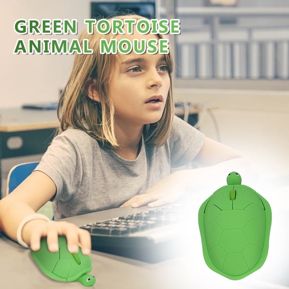 AuroraX Wired Mouse Optical Mouse Tortoise-Shaped USB Adorable Ergonomic Computer Accessories for Desk Green