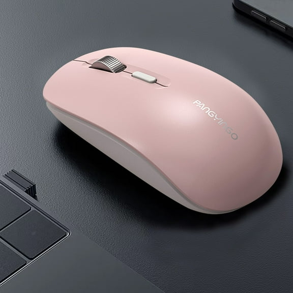 AuroraX Wireless Mouse for Laptop Computer Office Mouse Long Battery Life Ergonomic Rechargeable Silent Click Pink Computer Peripherals