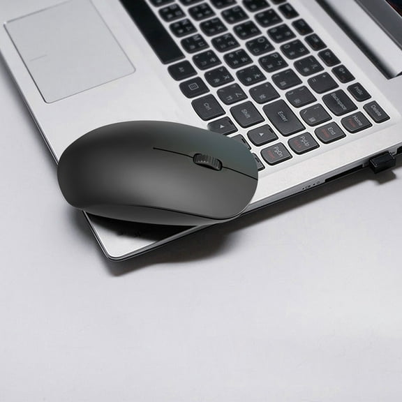 AuroraX Wireless Mouse for Laptop Computer Office Mouse USB Receiver Included Silent Click Portable Bluetooth Connectivity Black Computer Mice
