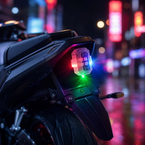 AuroraX Wireless Remote Control LED Strobe Light Rechargeable Multi-Color LED Light Universal Cordless Waterproof Portable Motorcycle LED Lights White