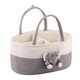 thumbnail image 1 of AuroraX Woven Laundry Basket with Handles Foldable Small Cotton Rope Laundry Basket for Organizer Decorative Round Cute Storage Hamper for Dirty Clothes Blanket Toy, 1 of 7