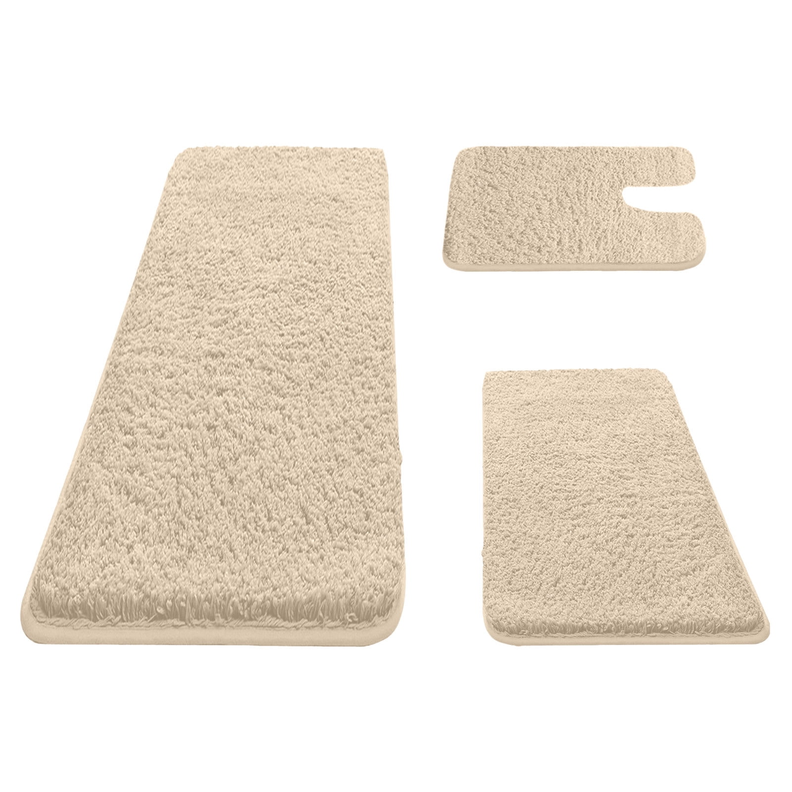 AuroraX Yellow Bathroom Rug Sets 3-Piece Set with Toilet Rugs U Shaped ...