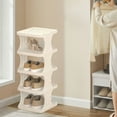 thumbnail image 1 of AuroraX for Entryway,Shoe Rack 5 Tiers 4 Pairs Stackable Freestanding Shoe Organizer,Front Door Garage Shoe Storage Tall White for Small Space, 1 of 6