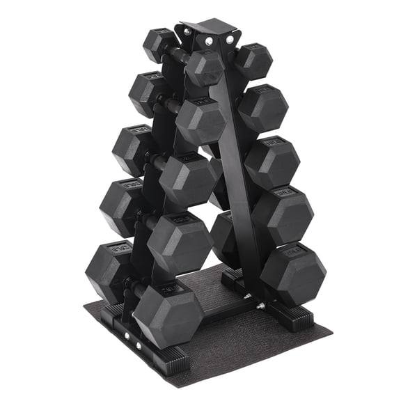 Aurorafy Rubber Encased Hex Dumbbell Set for Home Gym, 5lb, 10lb, 15lb, 20lb, 25lb Pairs