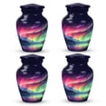 thumbnail image 1 of Auroral Splendor Over Peaceful Mountain Waters - Human Remains Urn - Garden of Memories Urn - Outdoor Safe Cremation Vessel - Decorative Ash Keeper - 3 Inch, Set Of 4, 1 of 1
