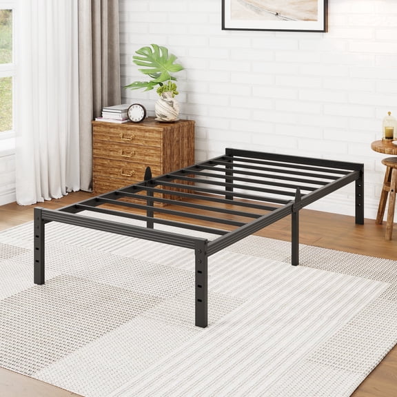 Auroral Zone 14 inch Twin Metal Platform Bed Frame, Heavy Duty Mattress Foundation, No Box Spring Required