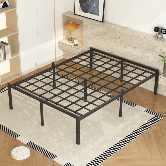 AURORAL ZONE 18 inch Queen Size Metal Bed Frame Platform, No Box Spring Needed, Easy Assembly, Noise Free