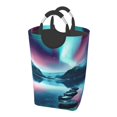 Auroras in mountains and rivers Oversized travel laundry bag, antitear