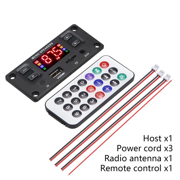 Aurorax Bluetooth Car MP3 Player,Car Stereo Bluetooth Receiver 12V AUX Input USB Card Reader Hands Free Calling Car Audio Accessories Black