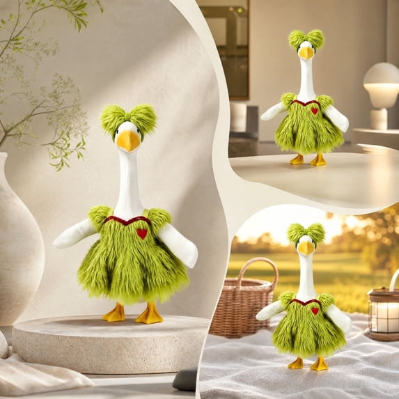 Aurorax Christmas Porch Goose Outfit 23"/19 inch/17in,Goose Clothes for Cement Goose Porch Goose,Holiday Green 23" Porch Goose Clothing Accessories for Outdoor Yard Xmas