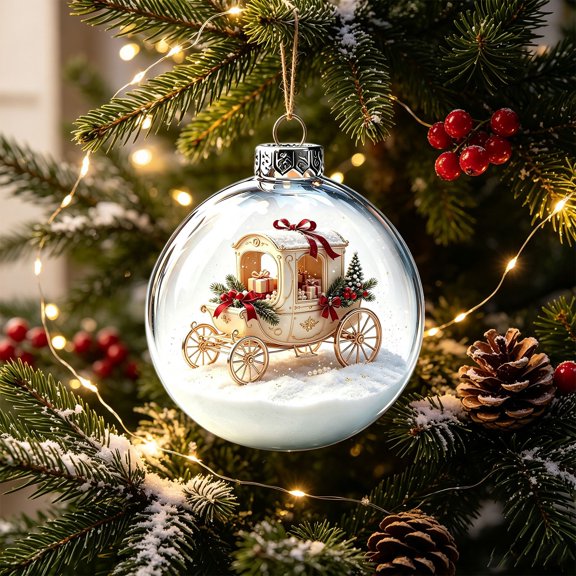 Aurorax Clear Fillable Christmas Ball Ornaments,Transparent Plastic Christmas Baubles for Tree,Acrylic Insert Clear Christmas Decorations for Home Indoor Outdoor Holiday Party