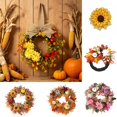 thumbnail image 1 of Aurorax Fall Wreaths for Front Door,Green Wreaths for Year Around with Floral Bows All Season Farmhouse Wedding Wreath Indoor Wall Window, 1 of 7