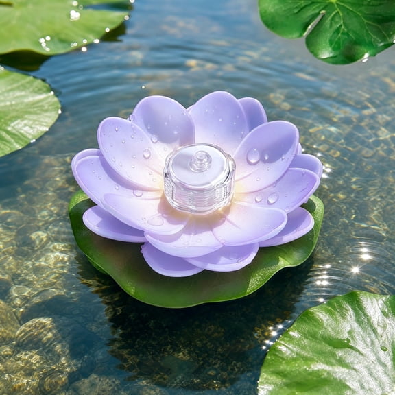 Aurorax Floating Lotus Flower Pool Lights Outdoor Waterproof,LED Water Lanterns Floating Lily Pad Lights for Pond,Waterproof Floating Pool Lights for Swimming Pool Garden Wedding Party Decor