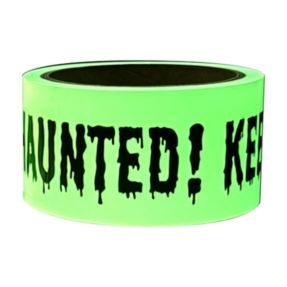 Aurorax Halloween Decorations Outdoor,Halloween Warning Tape Decor Fluorescent Glow in the Dark Fall Decorations for Home Outdoor Green