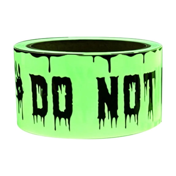 Aurorax Halloween Decorations Outdoor,Halloween Warning Tape Decor Glow in the Dark Fluorescent Fall Decorations for Home Outdoor Green