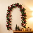 thumbnail image 1 of Aurorax Indoor Christmas Wreath Decorations,Christmas Garland Farmhouse 6ft Berries Garland for Mantel Wall, 1 of 6