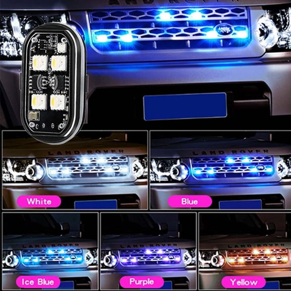 Aurorax LED Wired Remote Control Car Interior Light,Motorcycle Wireless Remote Control Accent Light Flashing 6 Lights with 1 Remote Wireless Car Accessories for Vehicle Truck Sedan SUV Black