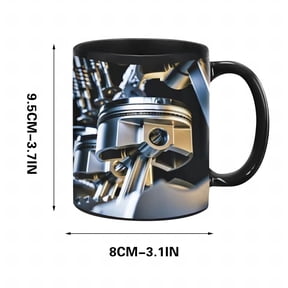 Aurorax Mechanic Engine Coffee Mug Real Pistons,Car Mechanic Gift Coffee Cup Ceramic Funny Mechanic Design Novelty Mug for Auto Mechanic Car Lover