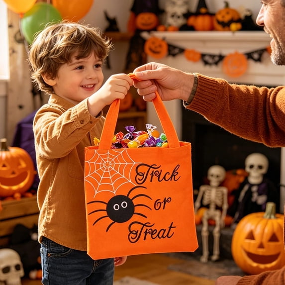 Aurorax Orange Halloween Basket,Trick or Treat Bucket Reusable Halloween Boo Basket Ideas,Halloween Totes for Adults Teens Gift