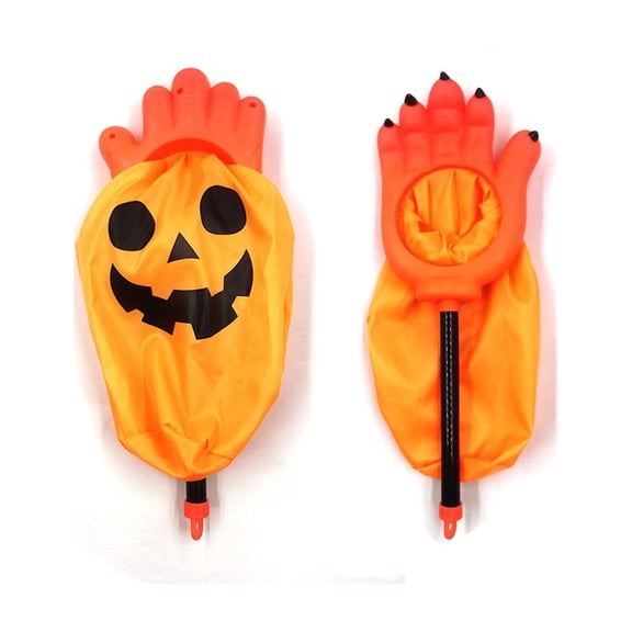 Aurorax Orange Trick or Treat Basket with Extended Arms,Pumpkin Halloween Basket Reusable Cute Treat Bag,Halloween Totes for Adults Teens Gift