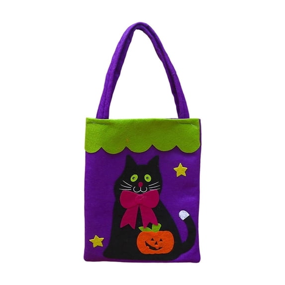 Aurorax Purple Halloween Basket,Trick or Treat Bucket Reusable Treat Bag,Halloween Totes for Adults Home Decor