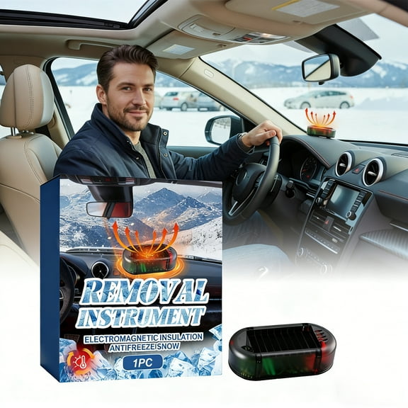 Aurorax Solar Powered Windshield Snow Removal Tool,Car Windshield Deicer Snow Scraper Rechargeable Portable Winter Car Accessories for Windshield