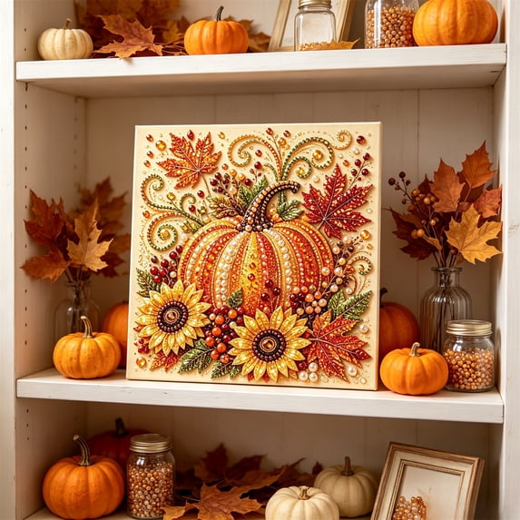 Aurorax Thanksgiving Pumpkin Pearl Painting DIY Kit,Fall Harvest Pearl ...