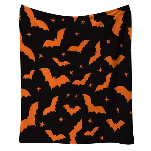 Aurorax Throw Blankets for Couches and Sofas,Halloween Blanket Soft Orange and Black Throw Blanket 40x50 in Throw Blankets for Living Room Autumn Car