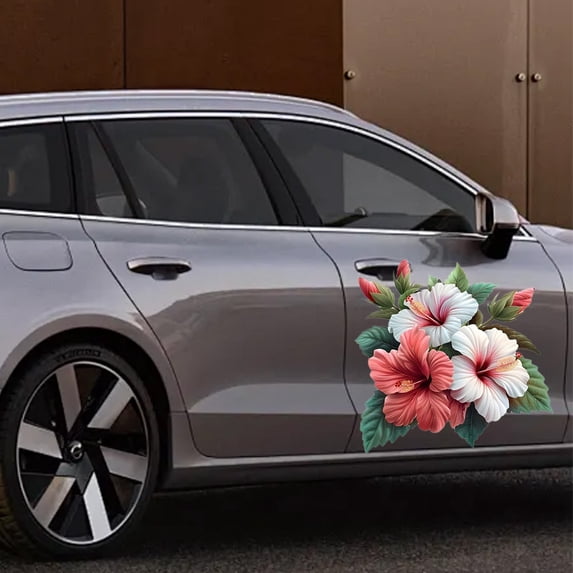 Aurorax Valentine's Day Rose Car Decals,Waterproof Floral Stickers Self-Adhesive Long Lasting Easy to Apply Car Interior Accessories for SUV Truck Green