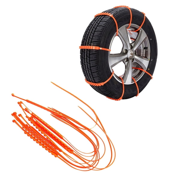 Aurorax Winter Tire Chains for Car Snow Mud,Snow Chains for Truck SUV Wheel Traction Universal Fit Thickened Nonslip Car Accessories for SUV Truck Sedan Off Road Orange