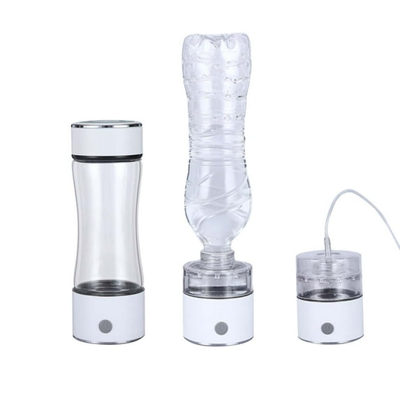 Aurorax With Spe Pem Technology Water Bottle White Portable Hydrogen Water Bottle 12oz Rechargeable High Concentration For Home, Office, And Travel