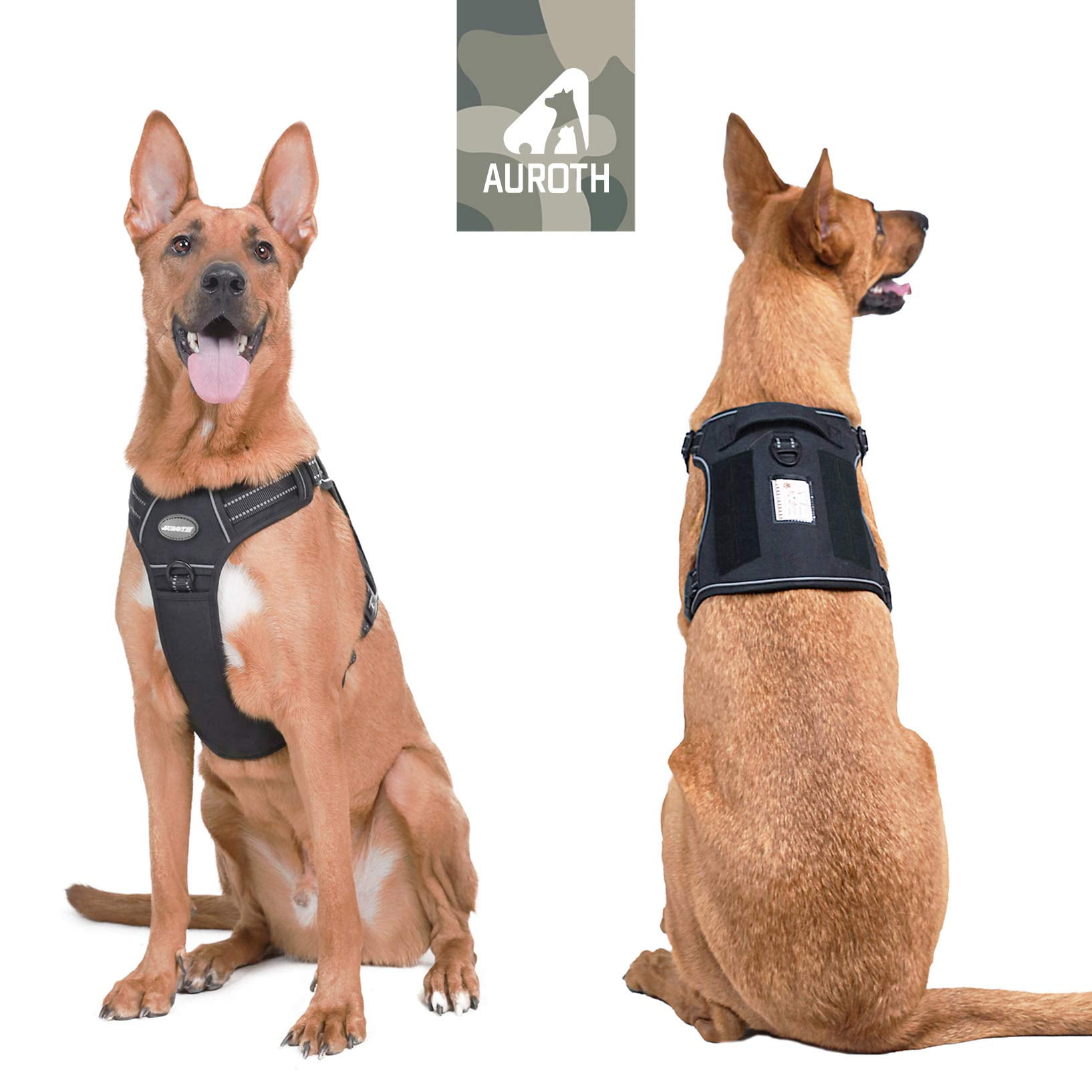 Auroth Black No Pull Dog Harness for Large Dogs, No Choke Front Clip