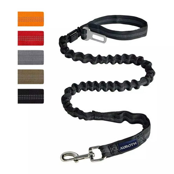 Auroth Dog Leash - Heavy Duty Bungee Tactical Training Leash 4.5Ft - Black
