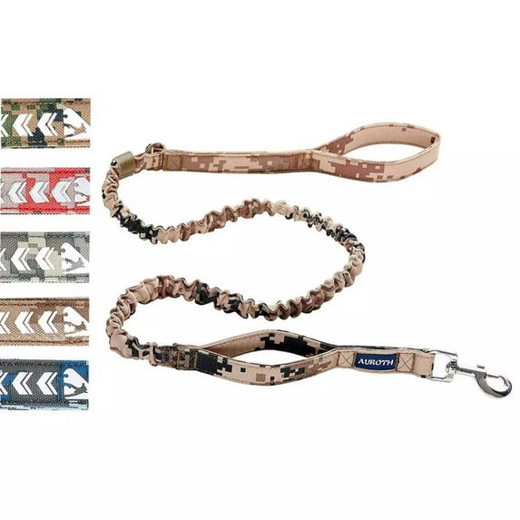 Auroth Dog Leash - Heavy Duty Bungee Tactical Training Leash 6Ft - Red Camo